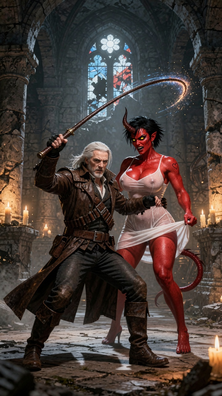 Witcher vs Demoness Cathedral Battle