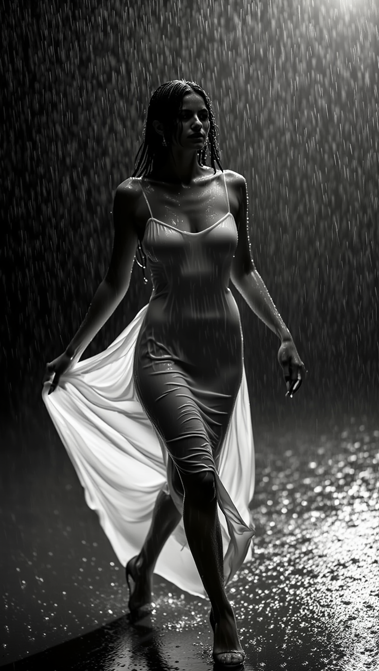 Silent Rain: A Monochrome Study of Solitude and Grace