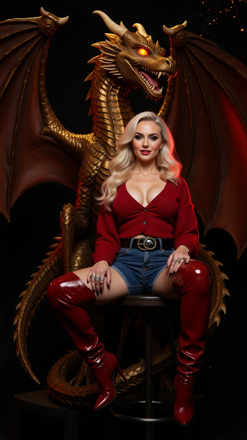 Golden Dragon Guardian and Crimson Seductress Portrait