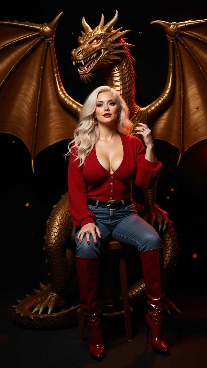 Golden Dragon Guardian and Crimson Seductress Portrait