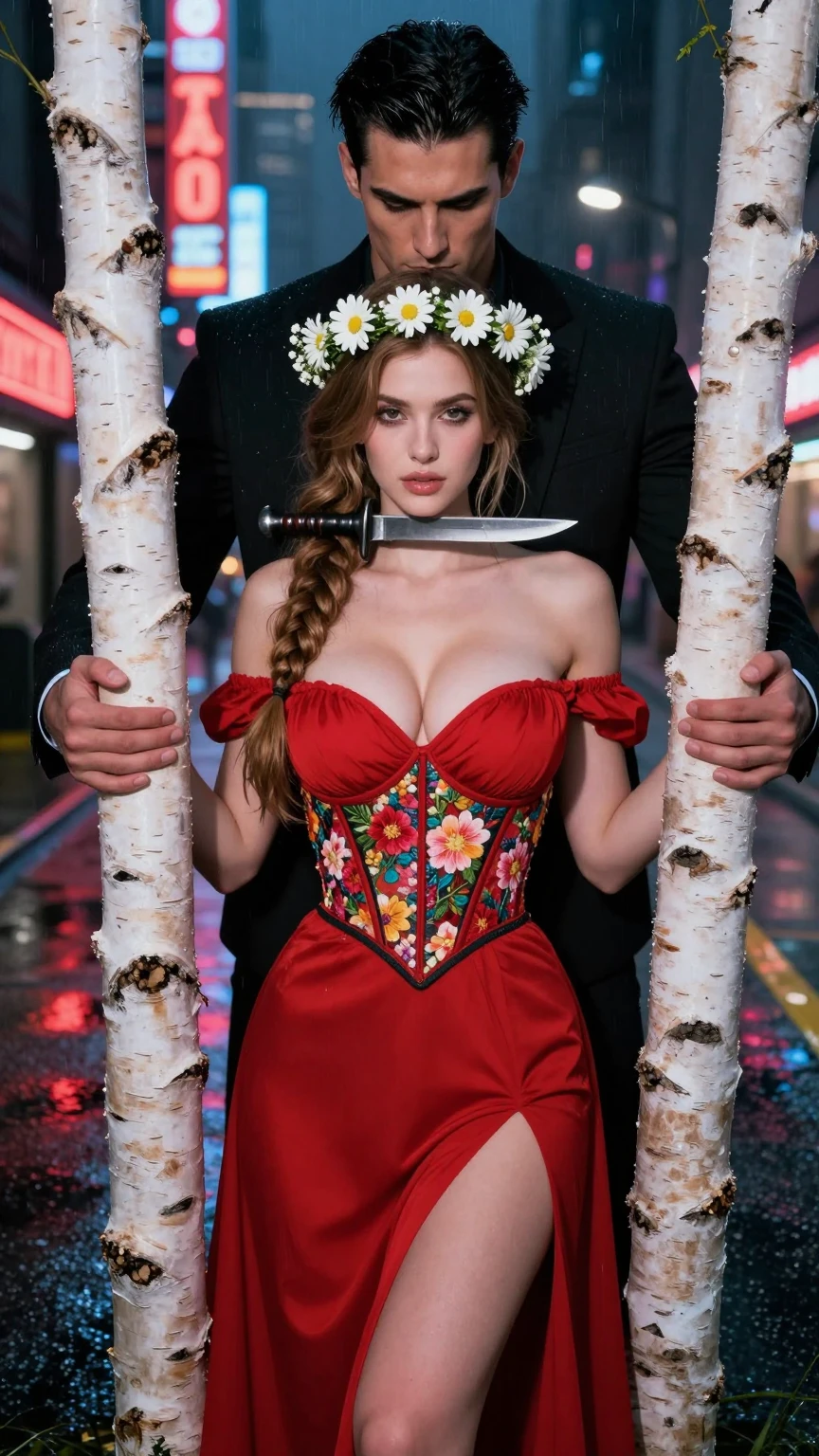 Dangerous Flower in the Neon Rain