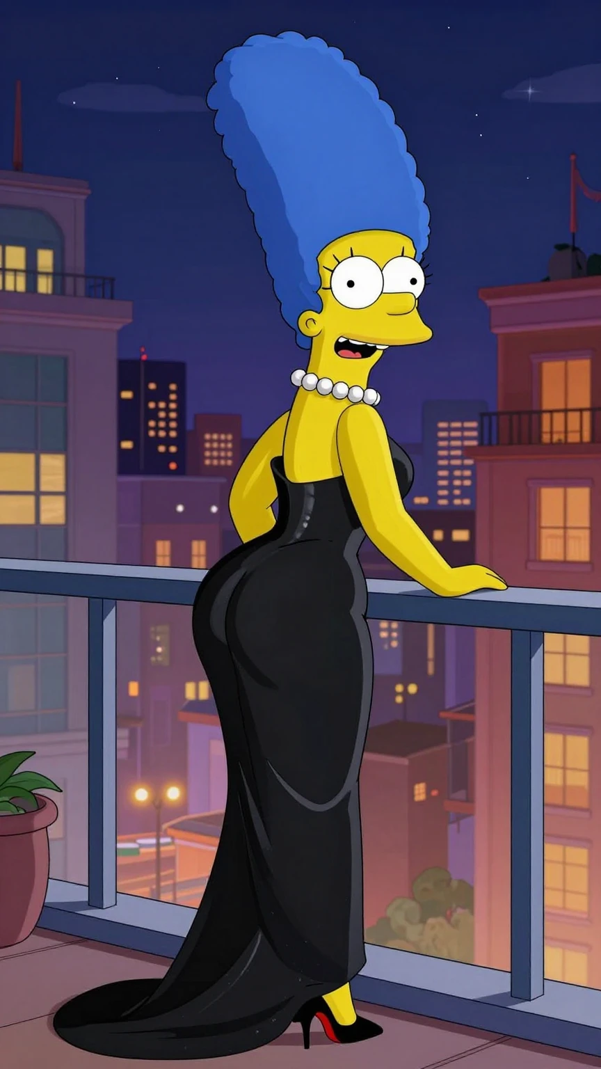 Marge Simpson Balcony Night View