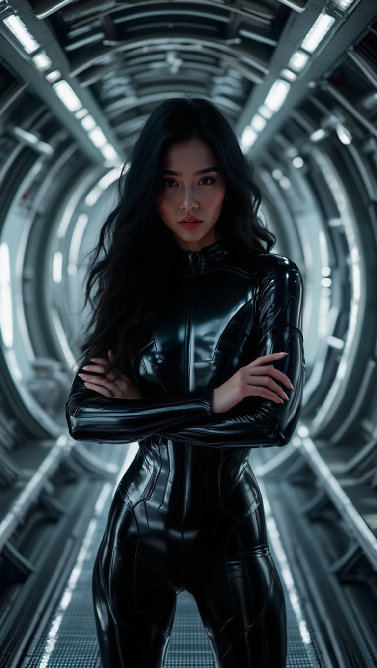 Ethereal Lingerie and Couture in Futuristic Light Tunnel