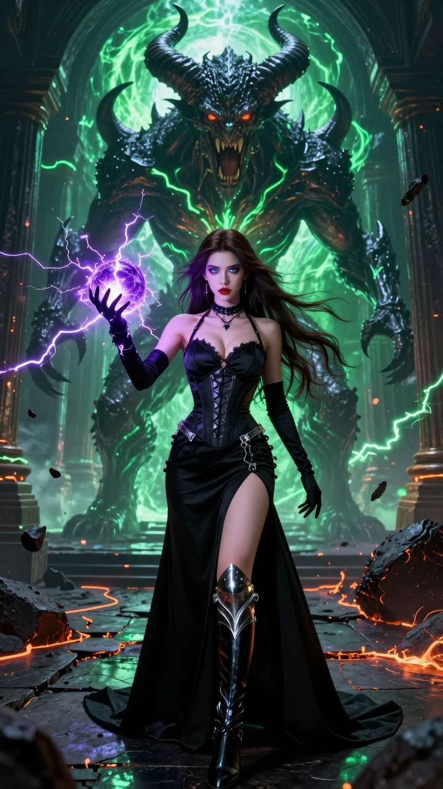 Sorceress Summoning Demonic Power
