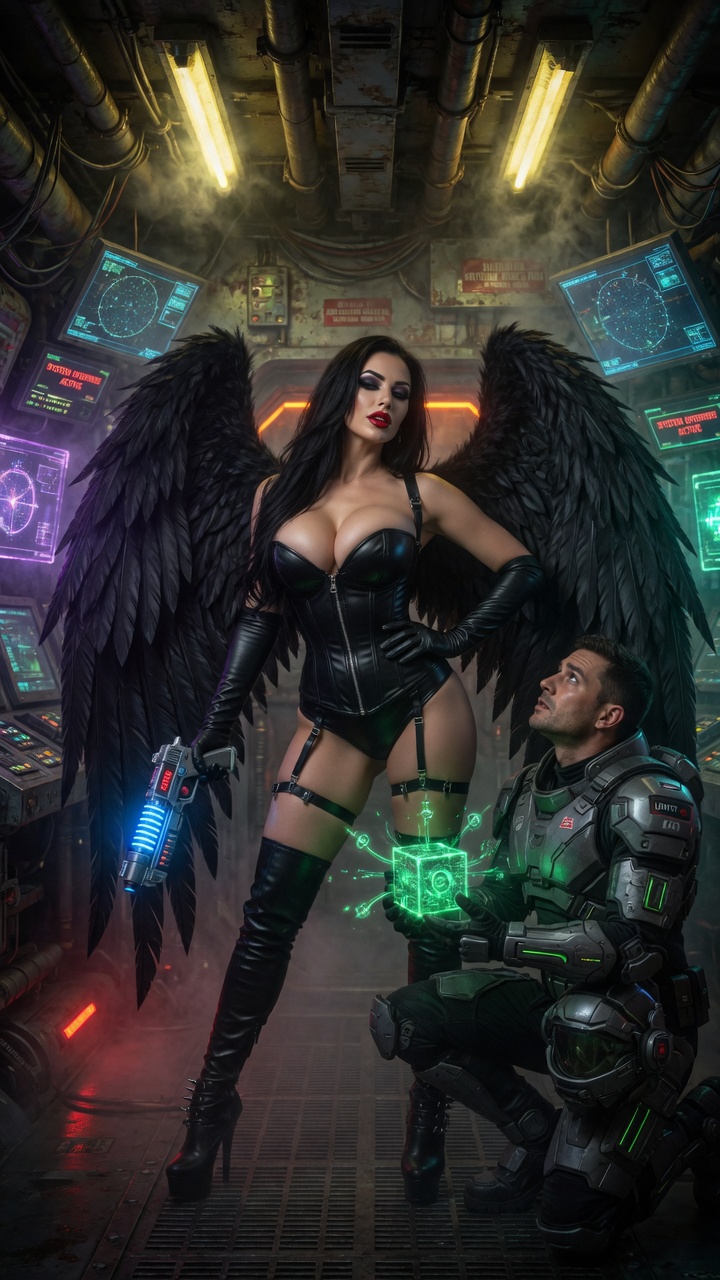 Dark Angel Dominates Armored Soldier
