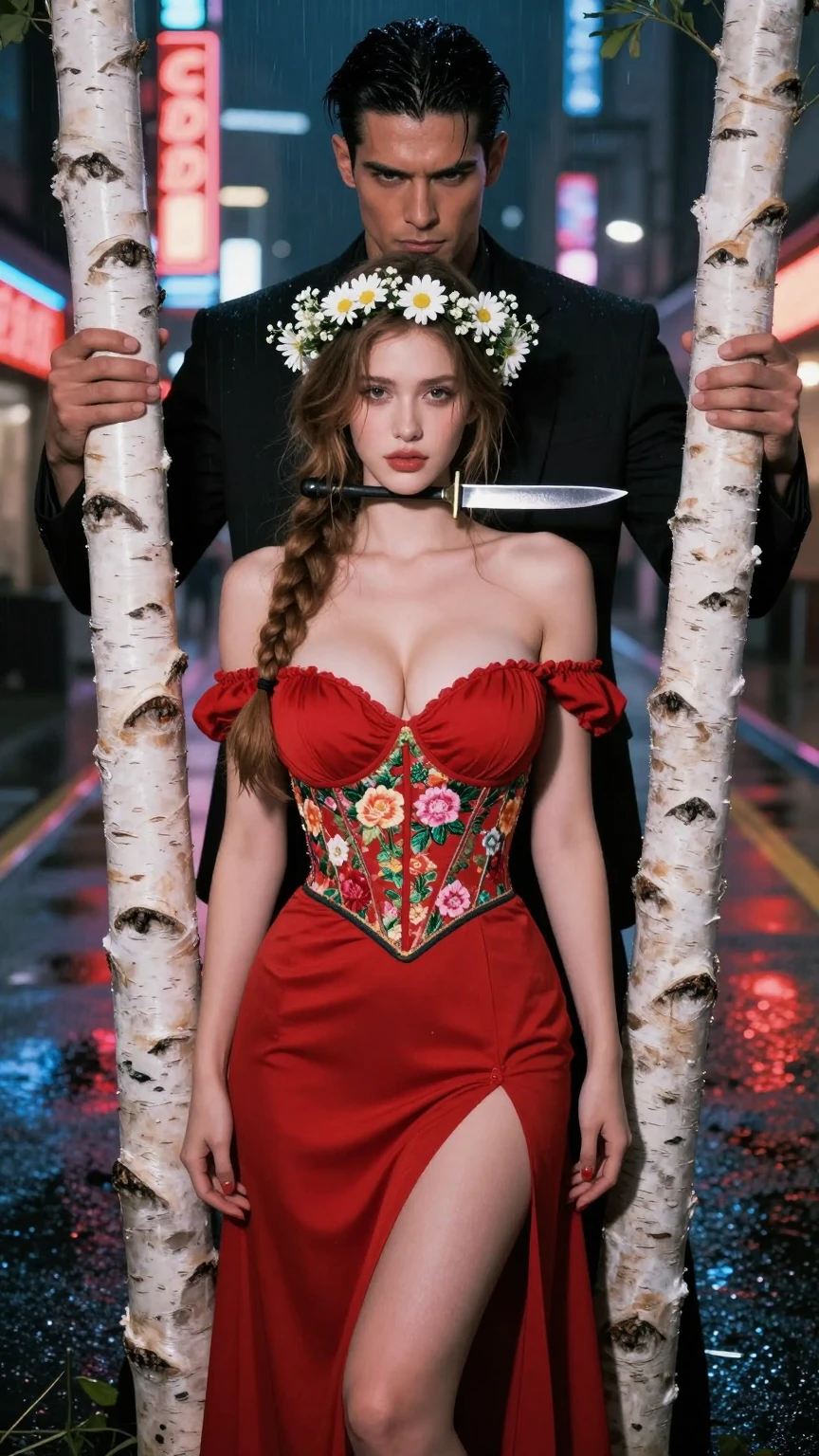 Dangerous Flower in the Neon Rain