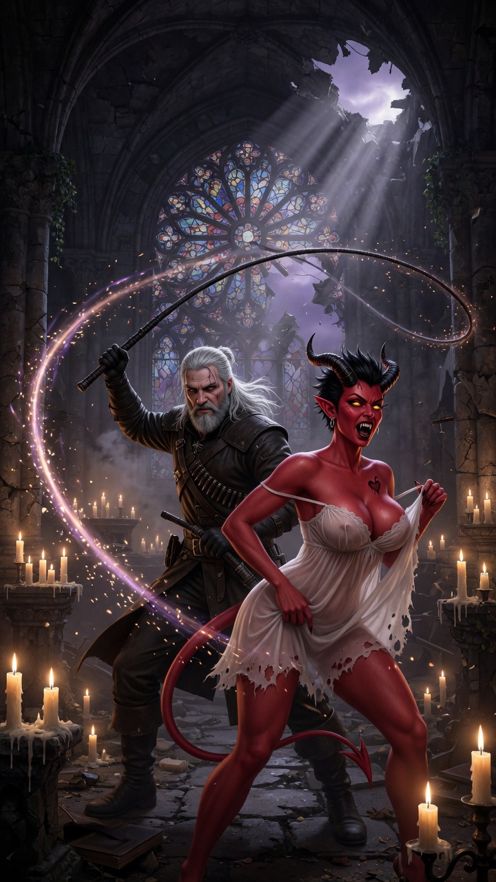 Witcher vs Demoness Cathedral Battle