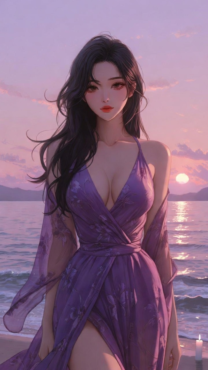 Dreamy Sunset Elegance on a Quiet Shore