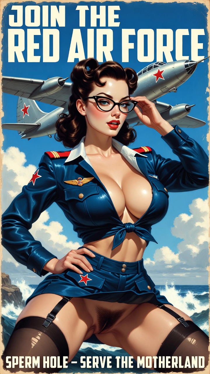 Red Star Aviator Pin-Up in Satin Glory