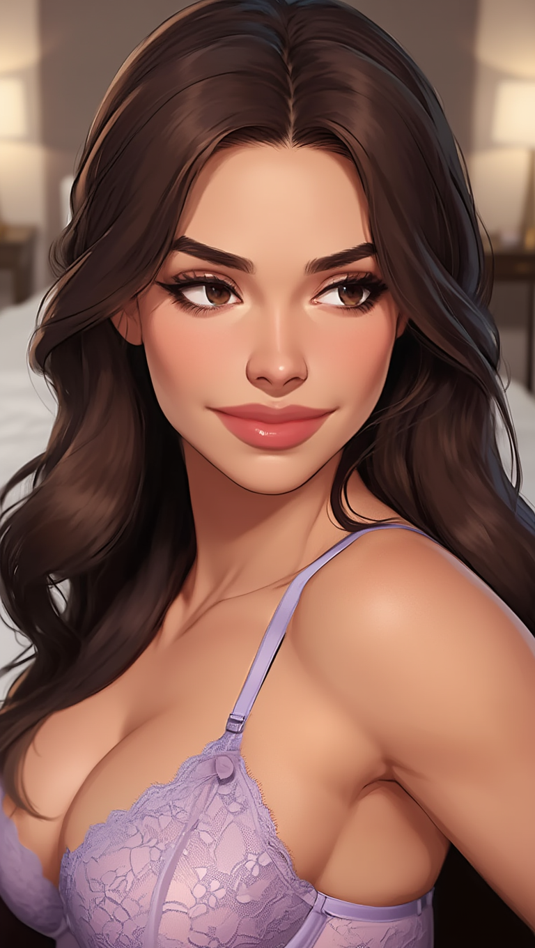 Soft Lavender Lingerie Bedroom Glamour Illustration Series