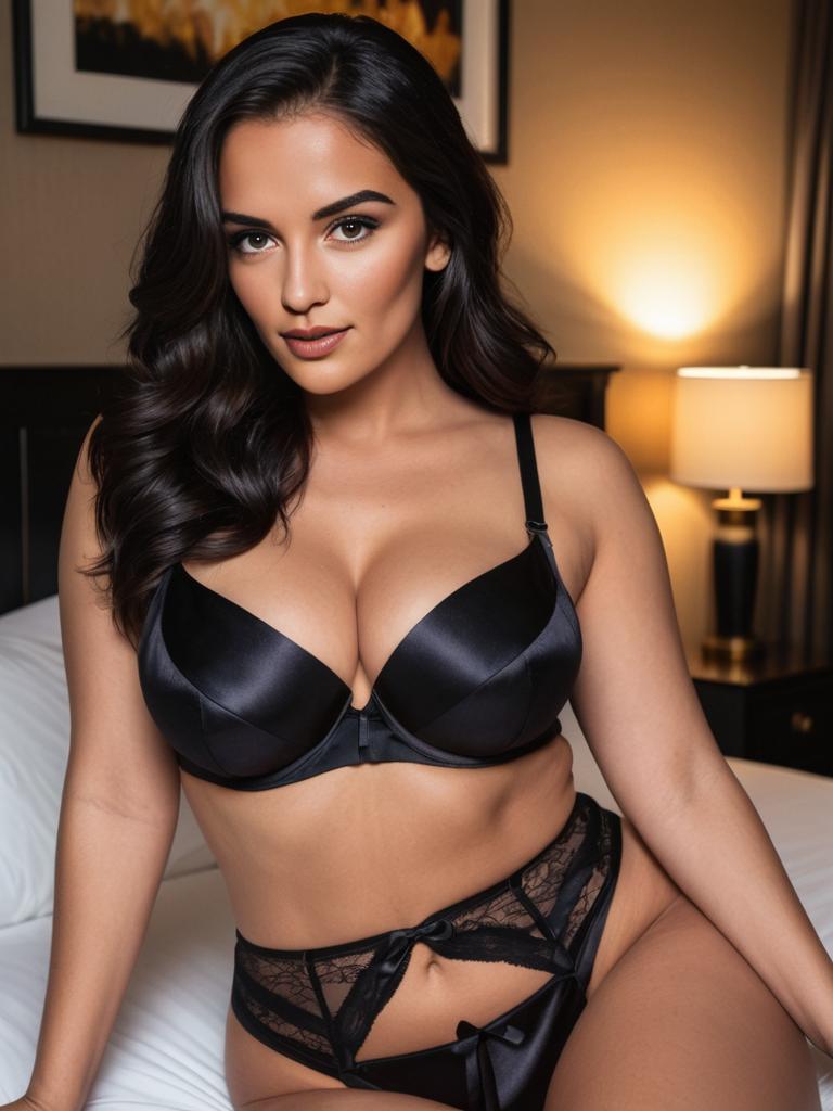 Black Satin Lingerie Luxury Bedroom Glamour