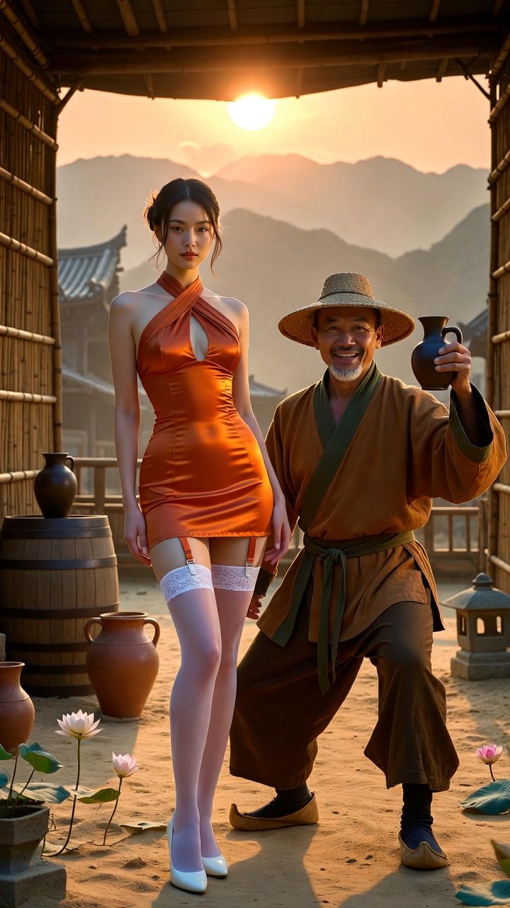 Sunset Martial Master and Satin Dress Temptation