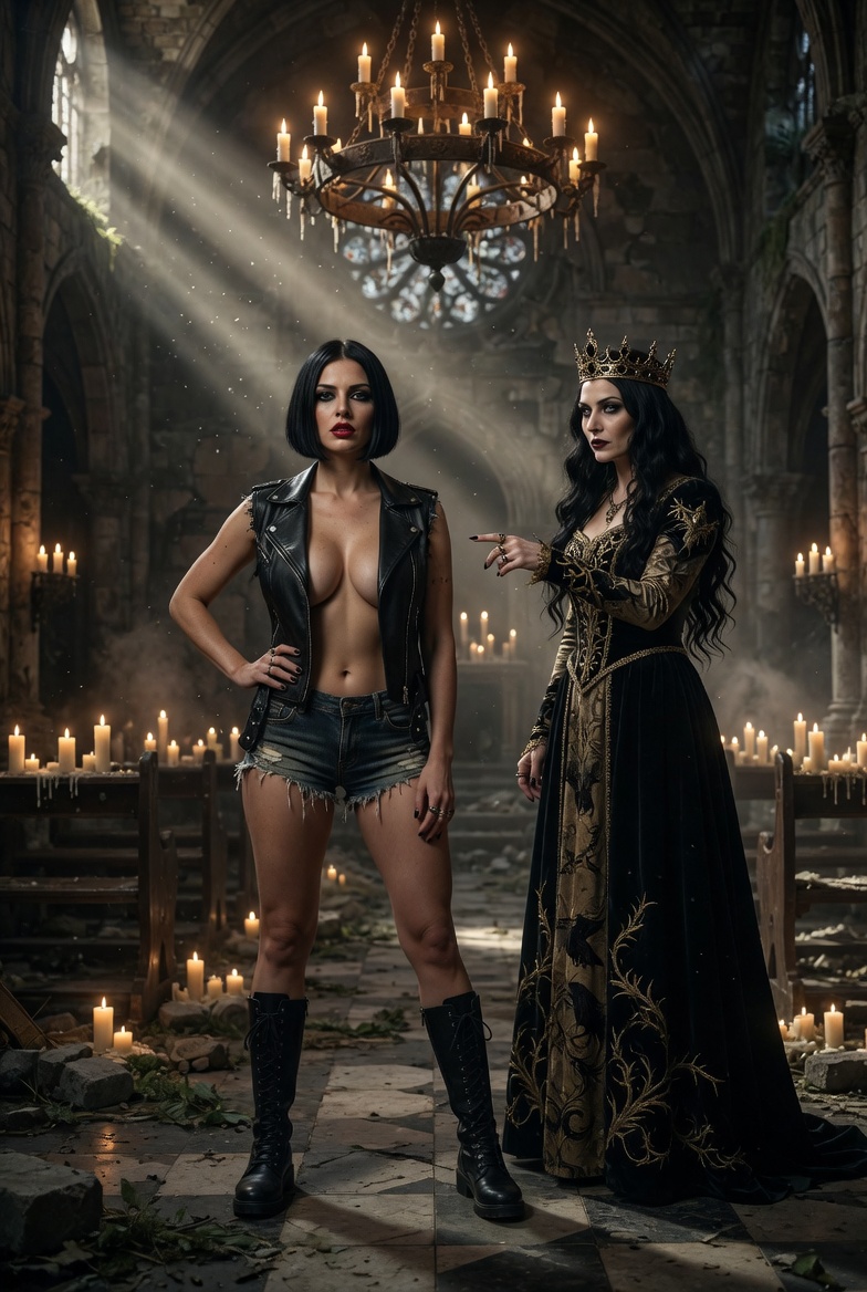 Brunette Rebel Meets Dark Gothic Queen