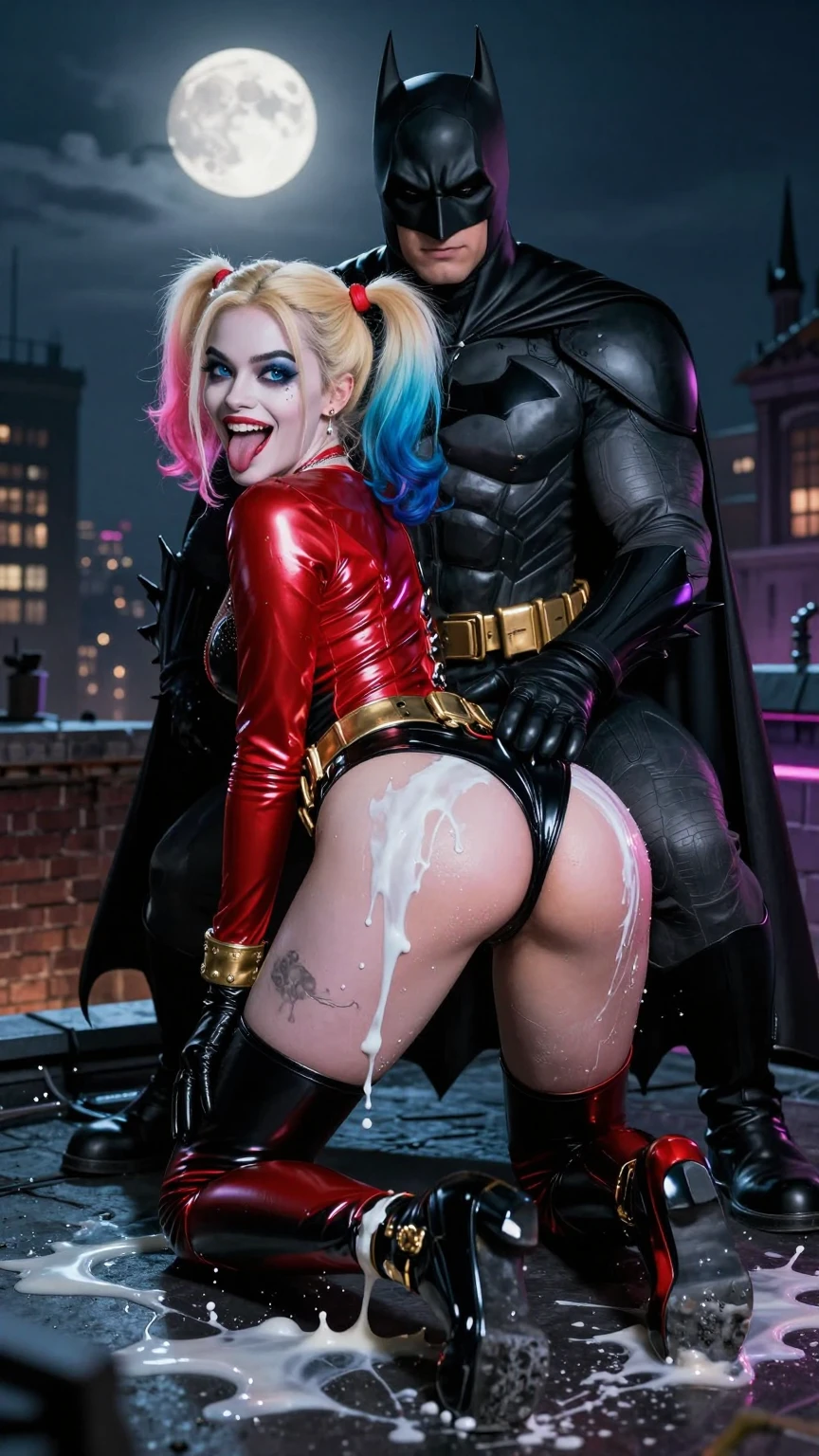Harley Quinn Creampie on Gotham Rooftop with Batman