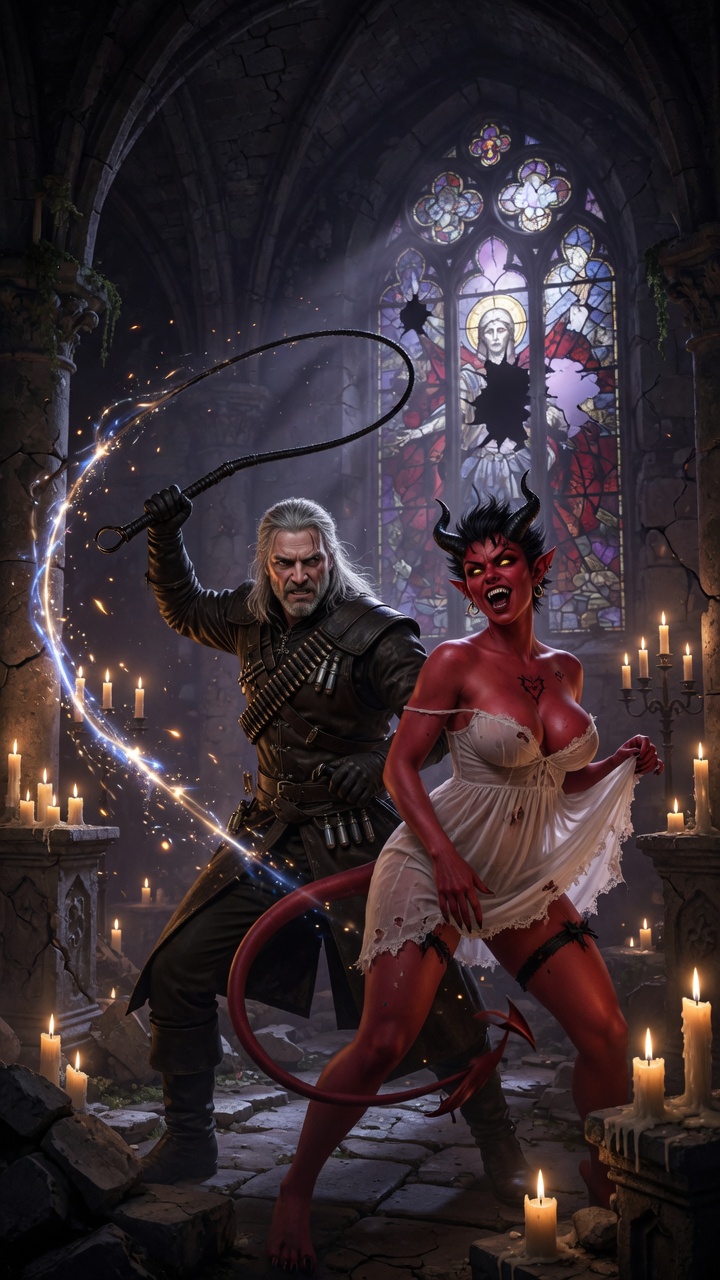 Witcher vs Demoness Cathedral Battle