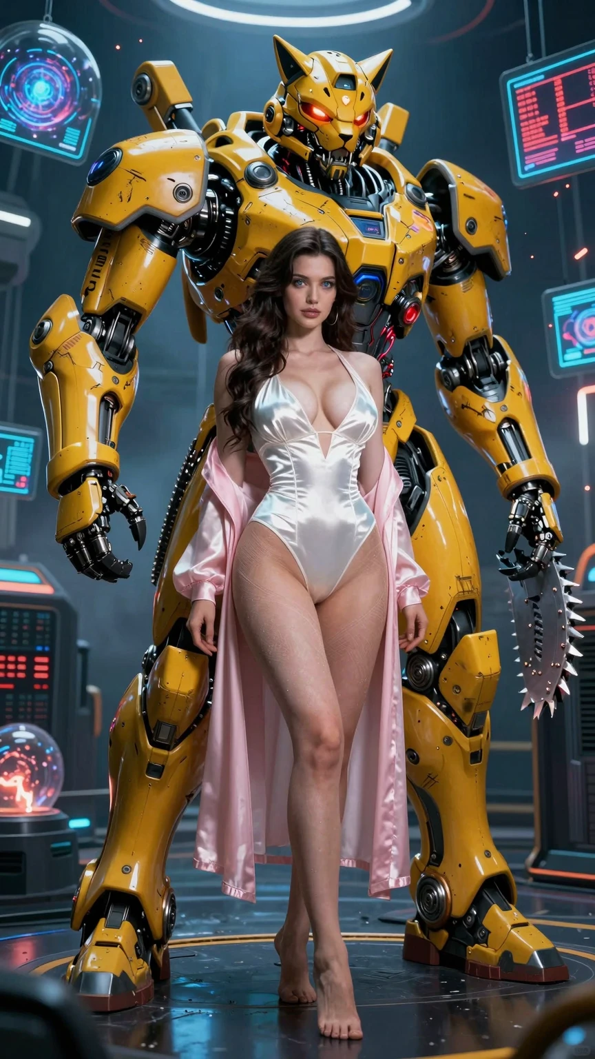 Cyber Siren and Her Yellow Apocalypse Guardian