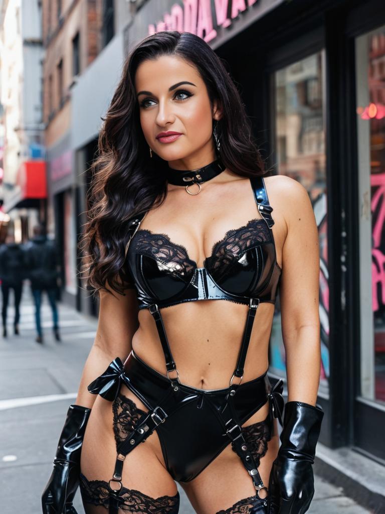 Urban Latex: Dominant Street Lingerie Photoshoot in the City