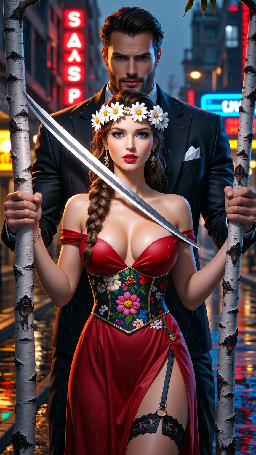 Dangerous Flower in the Neon Rain