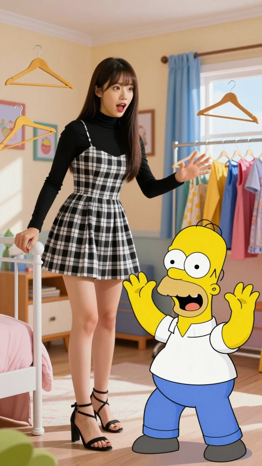 Excited Asian Girl Meets Homer Simpson