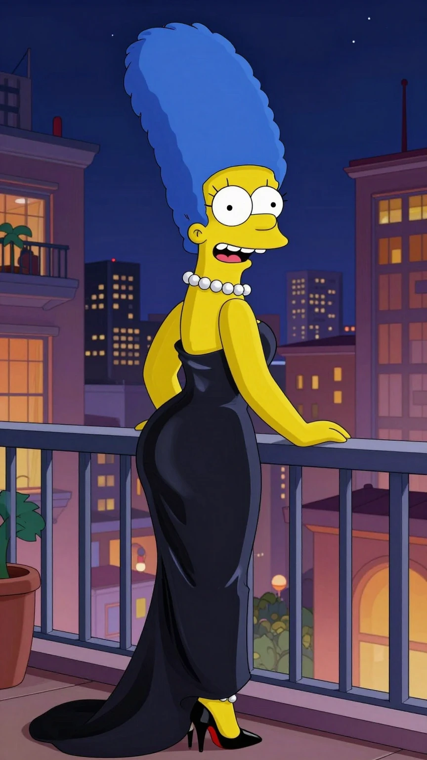 Marge Simpson Balcony Night View