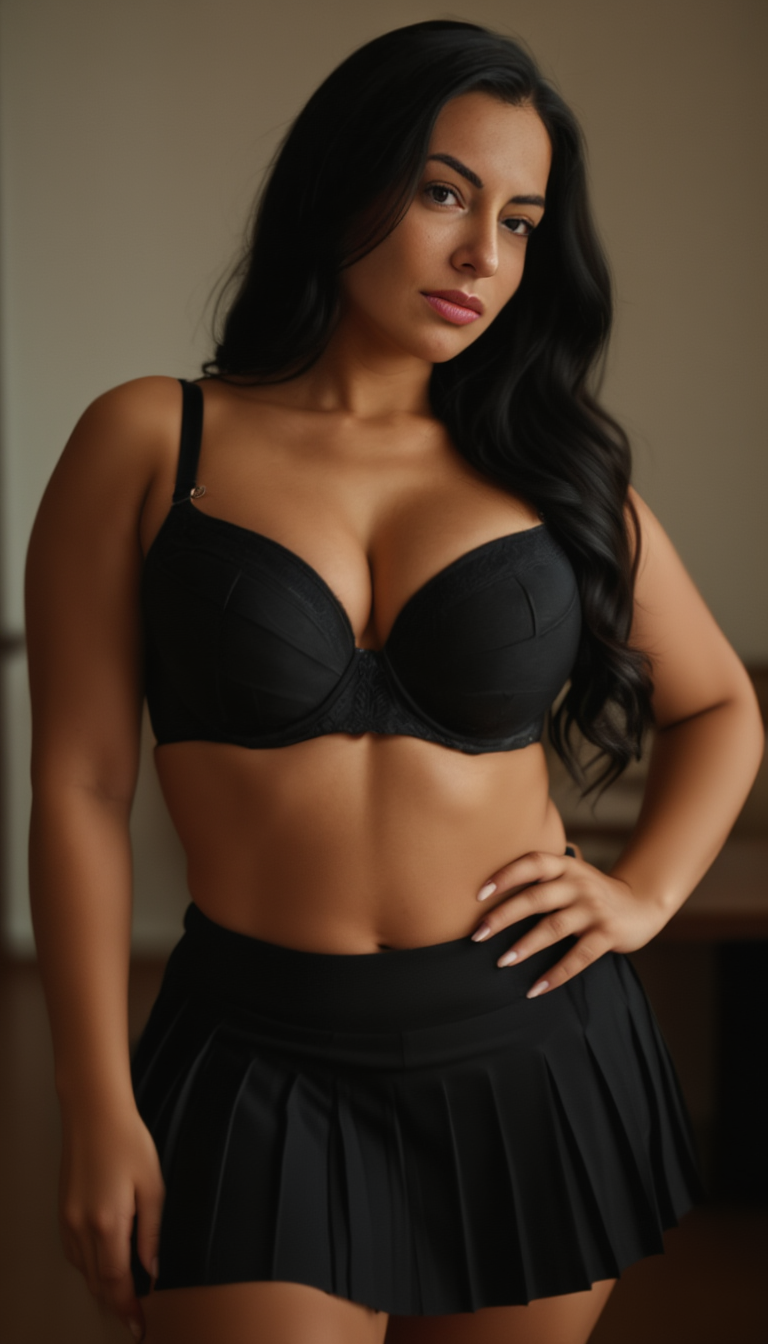 Minimalist Indoor Black Outfit Fashion Portrait Series