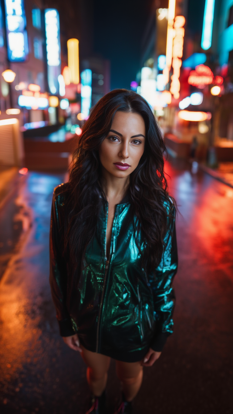 Neon Nights City Streets Leather Seduction