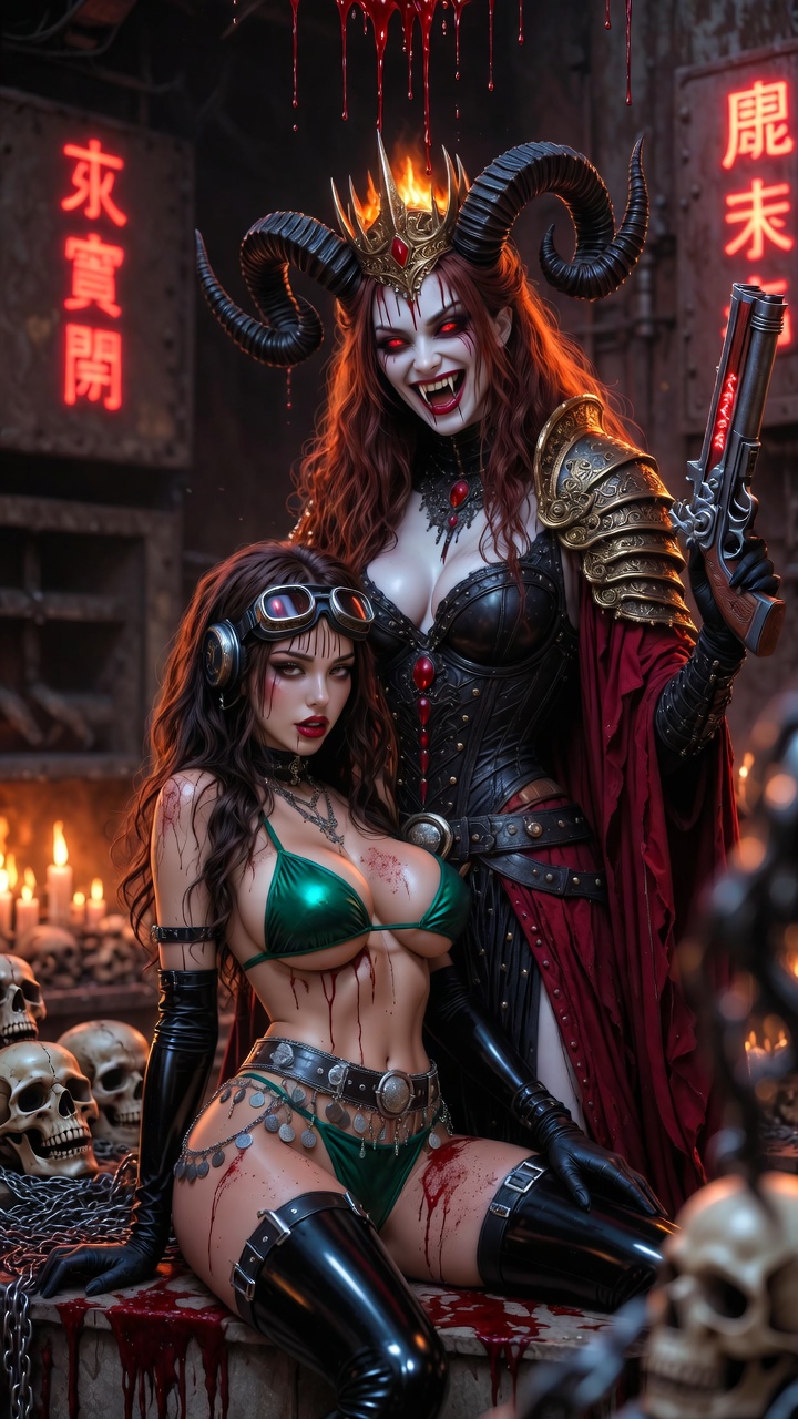 Succubus Queen and Her Blood-Soaked Slave