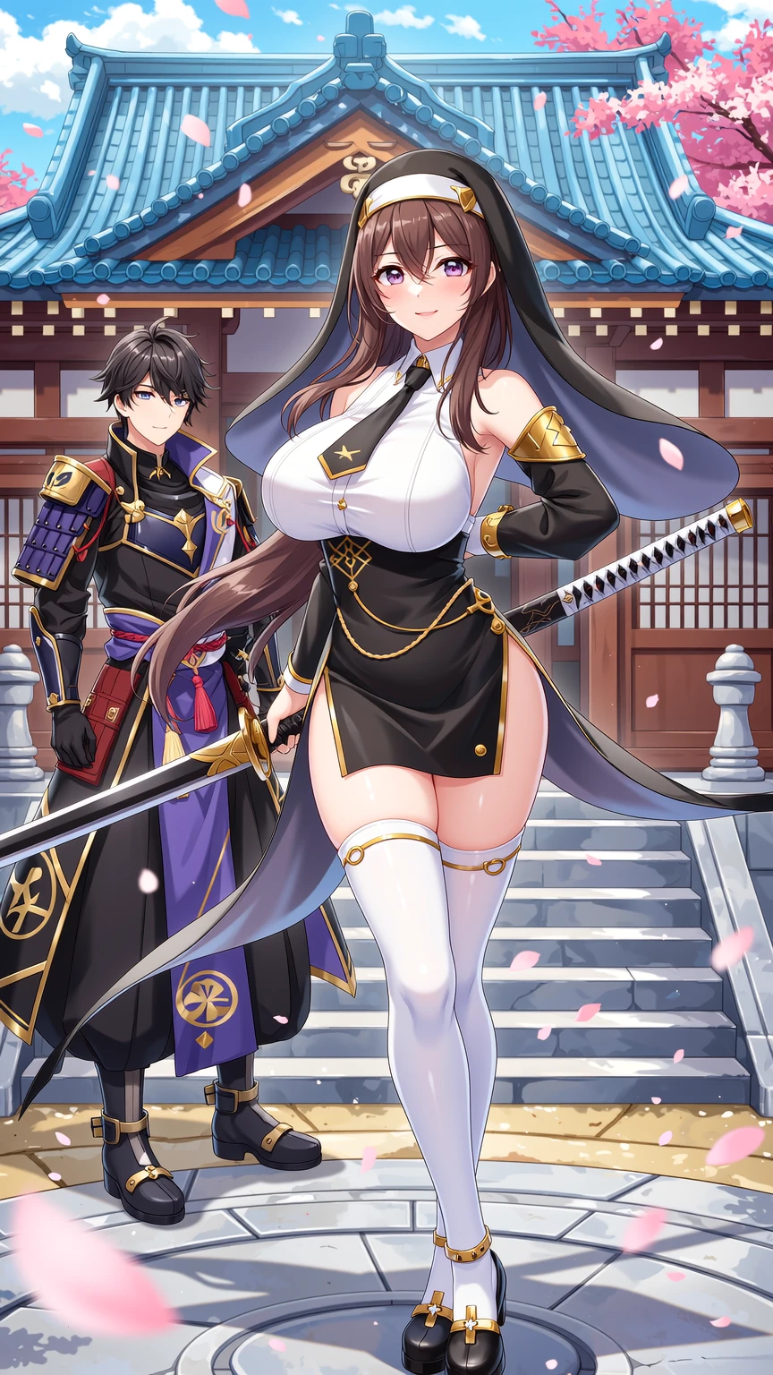 Seductive Nun Samurai Temple Blossom Duel
