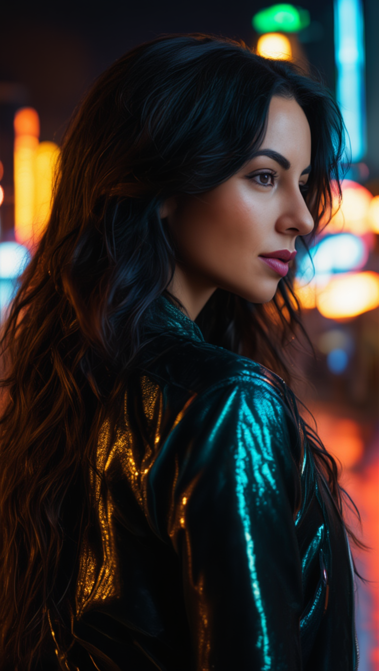 Neon Nights City Streets Leather Seduction