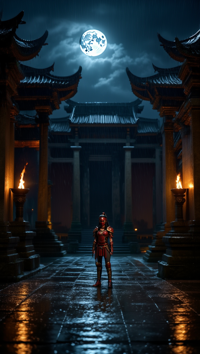 Crimson Moon Warrior — Forbidden Temple Night Seduction