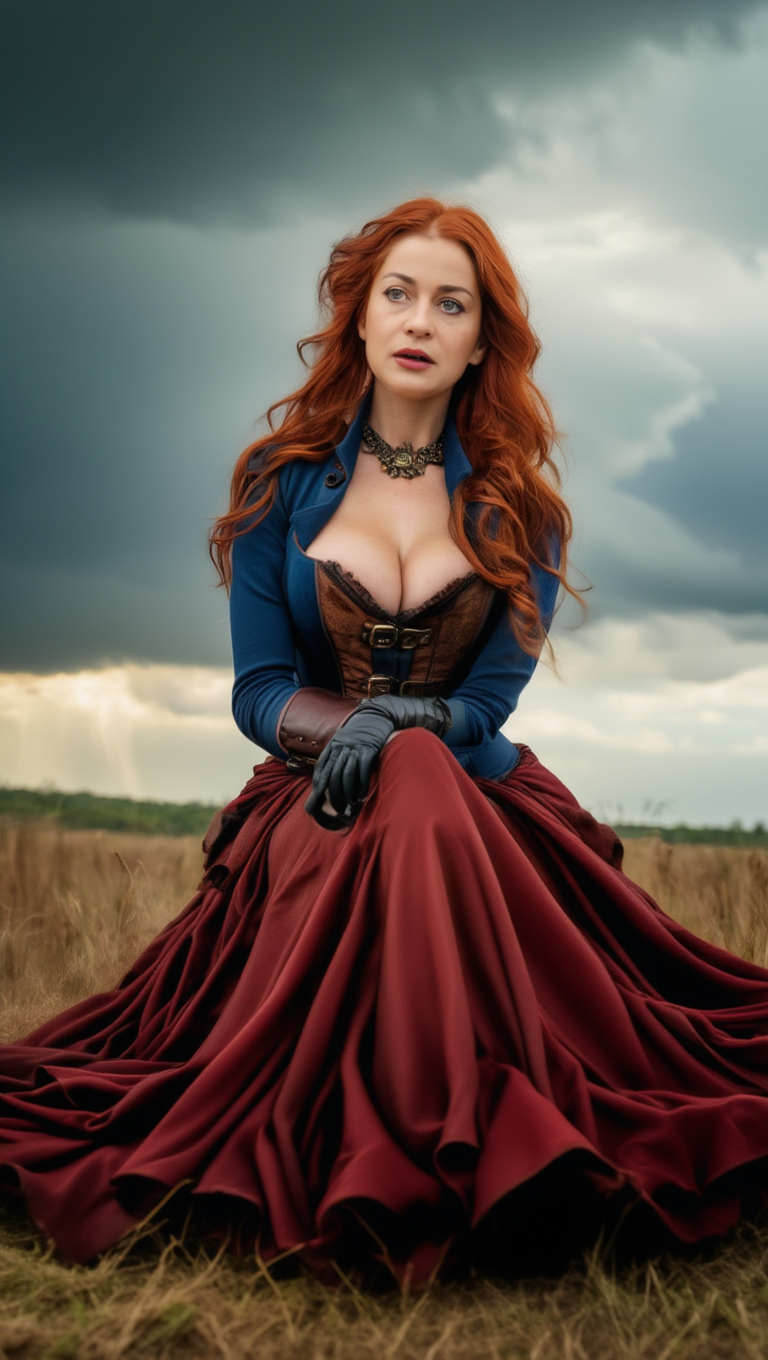 Stormbound Beauty — Wild Wind Across Scarlet Fields