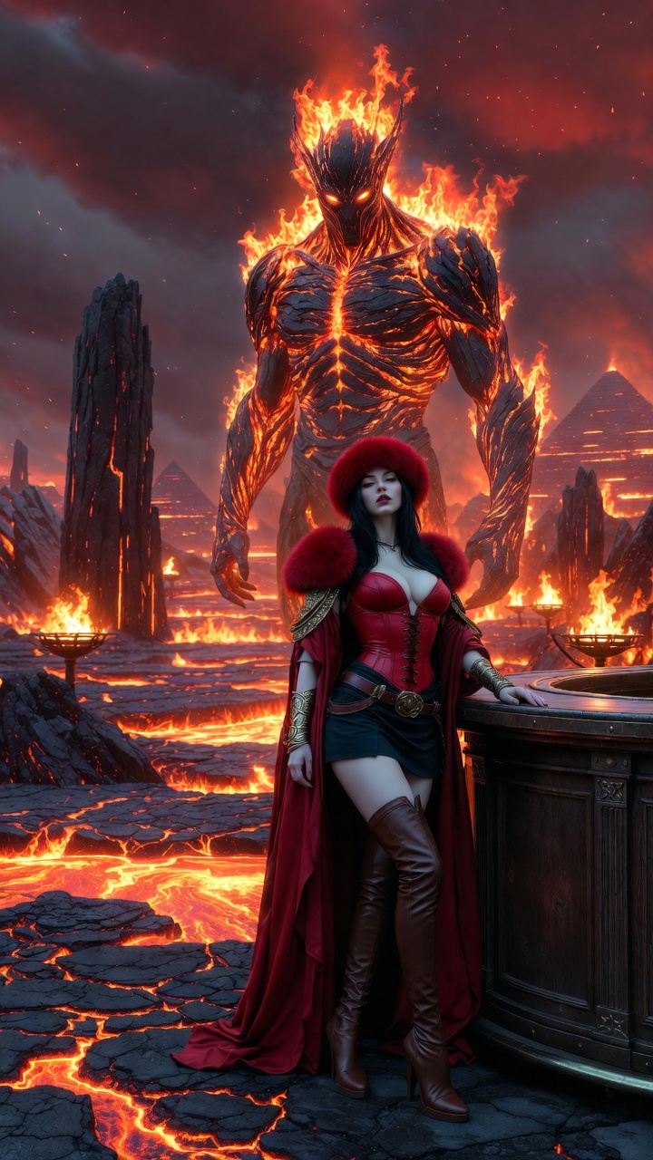 Infernal Queen and Her Living Fire Guardian