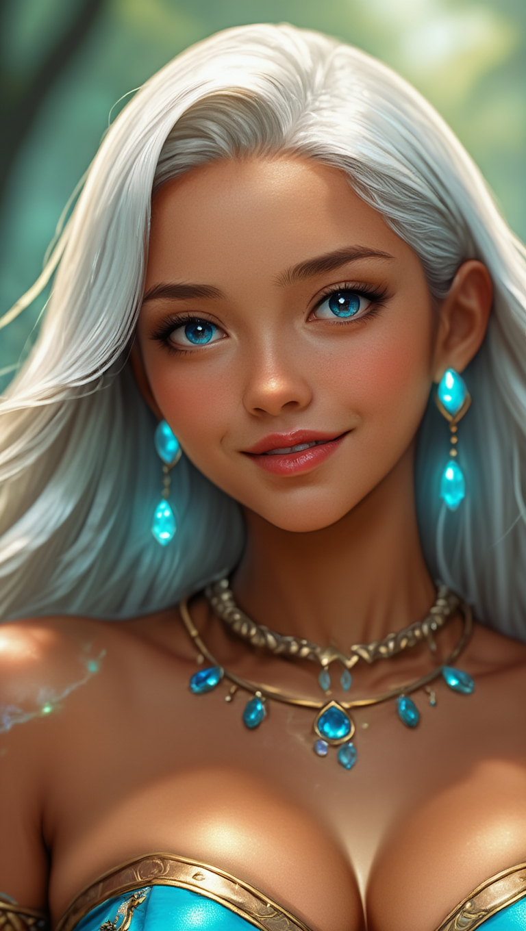 Enchanted Forest Sorceress Portraits with Arcane Blue Aura