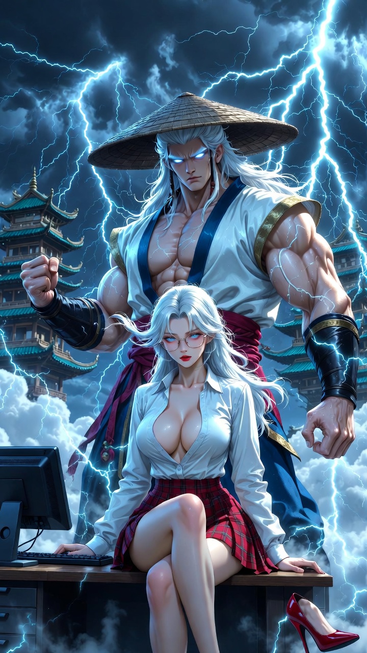 Lightning Warrior and Seductive Secretary in Storm Temple