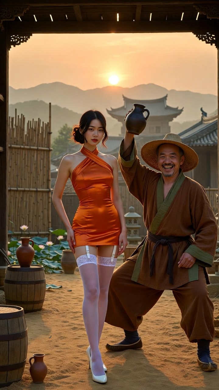 Sunset Martial Master and Satin Dress Temptation