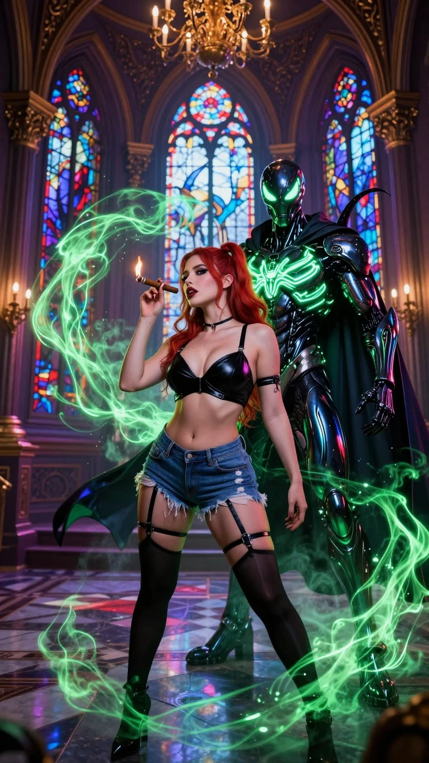 Neon Magic and Power in Gothic Seduction