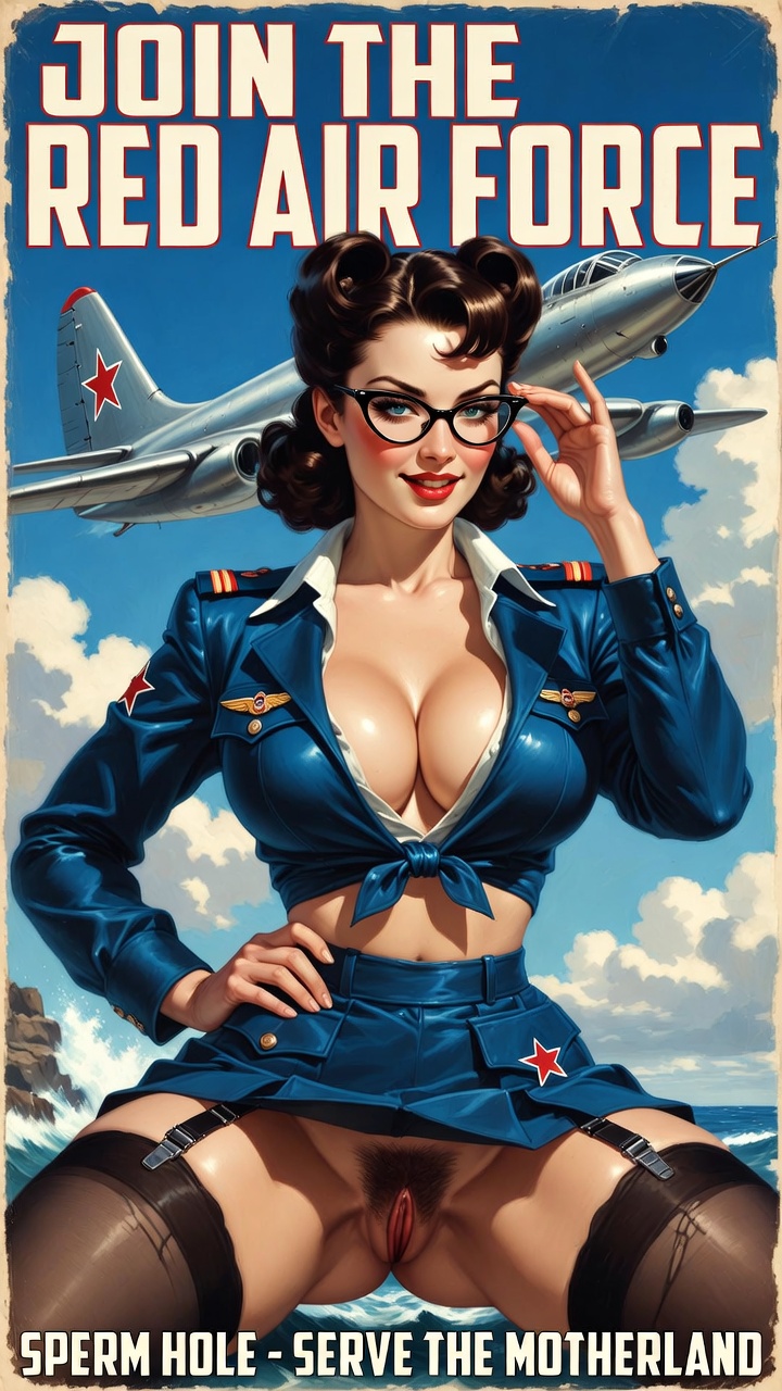 Red Star Aviator Pin-Up in Satin Glory