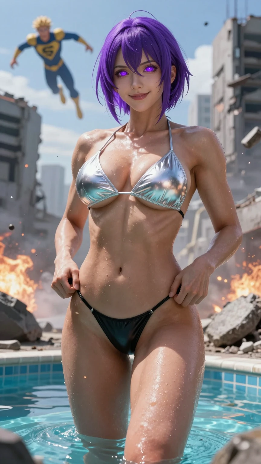 Purple-Haired Heroine in Post-Apocalyptic Pool