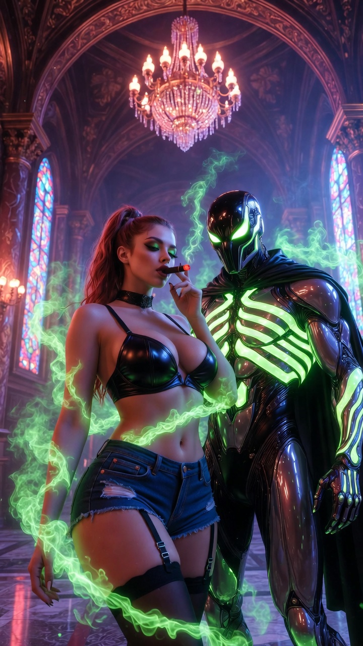 Neon Magic and Power in Gothic Seduction