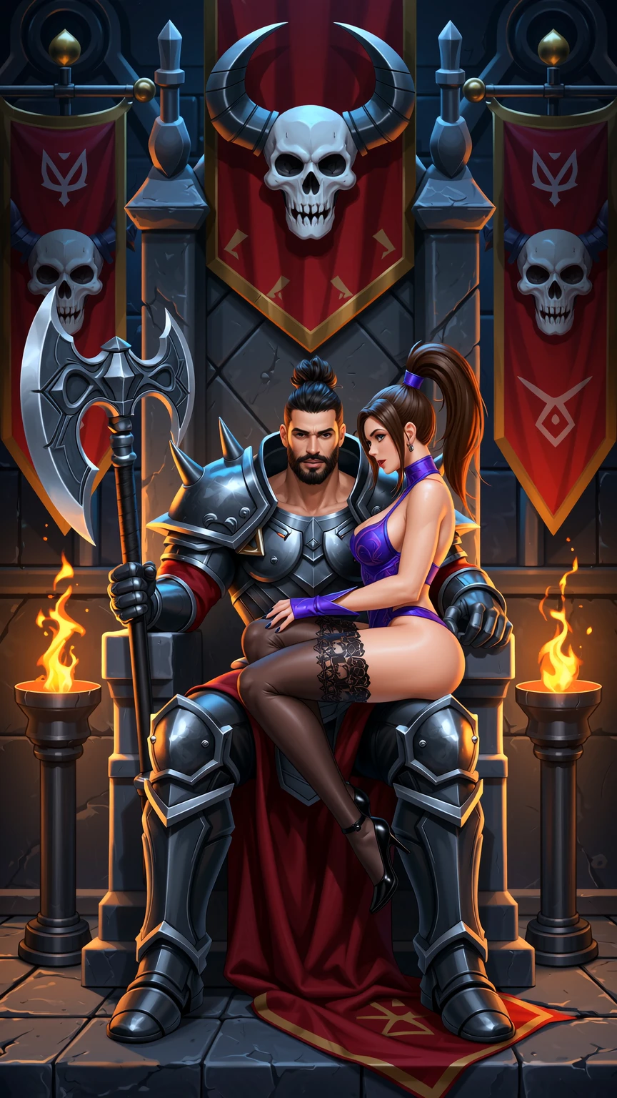 Dark Throne Desire Warrior and Seductive Queen
