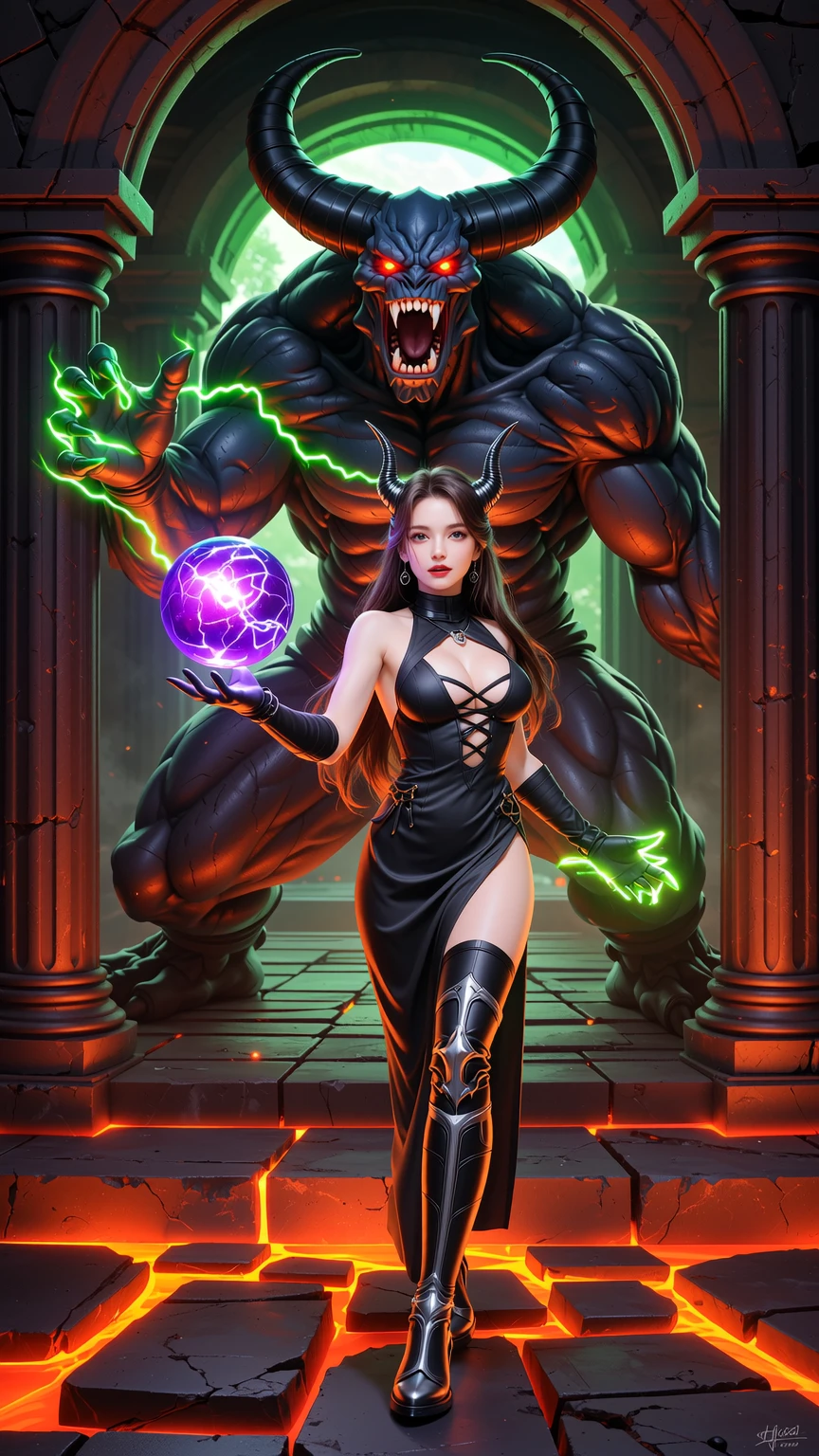 Sorceress Summoning Demonic Power