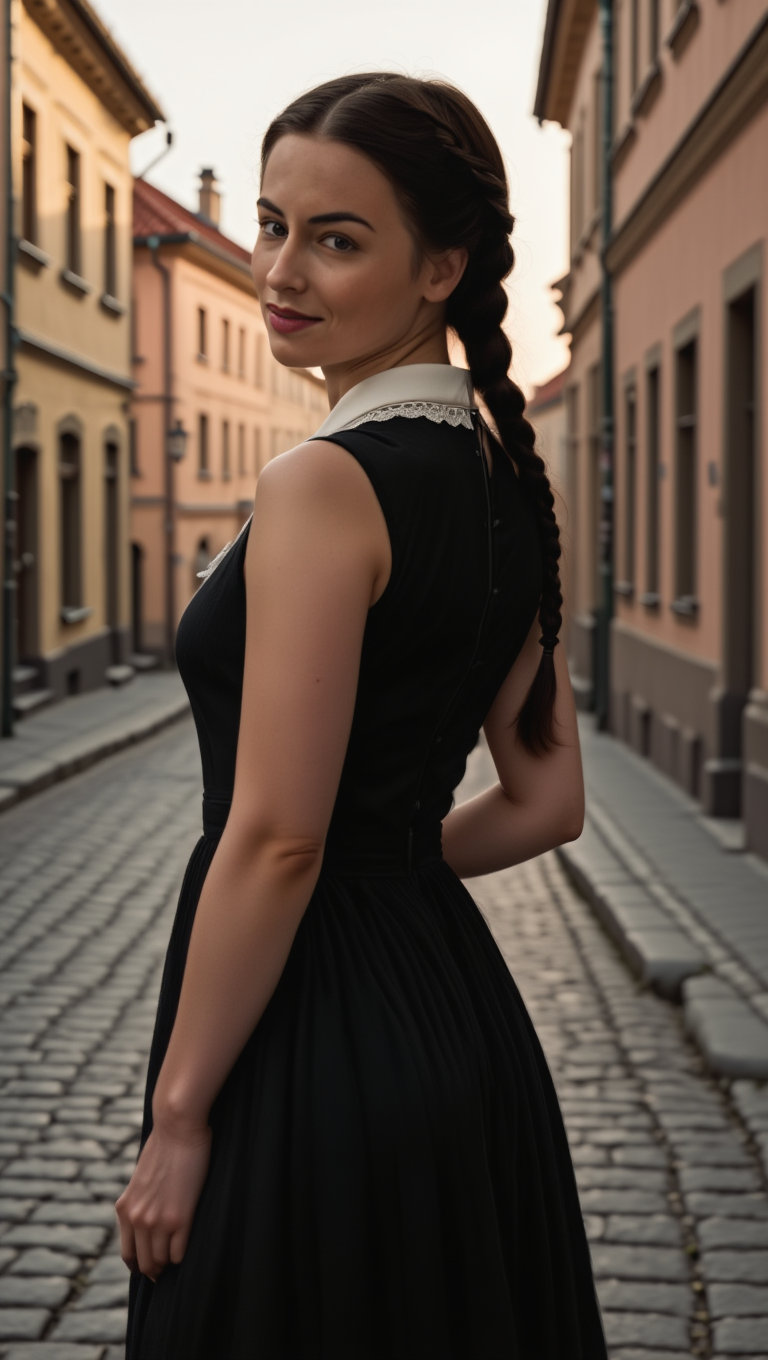 Silent Grace: Brunette Woman in Vintage Window Light Portraits