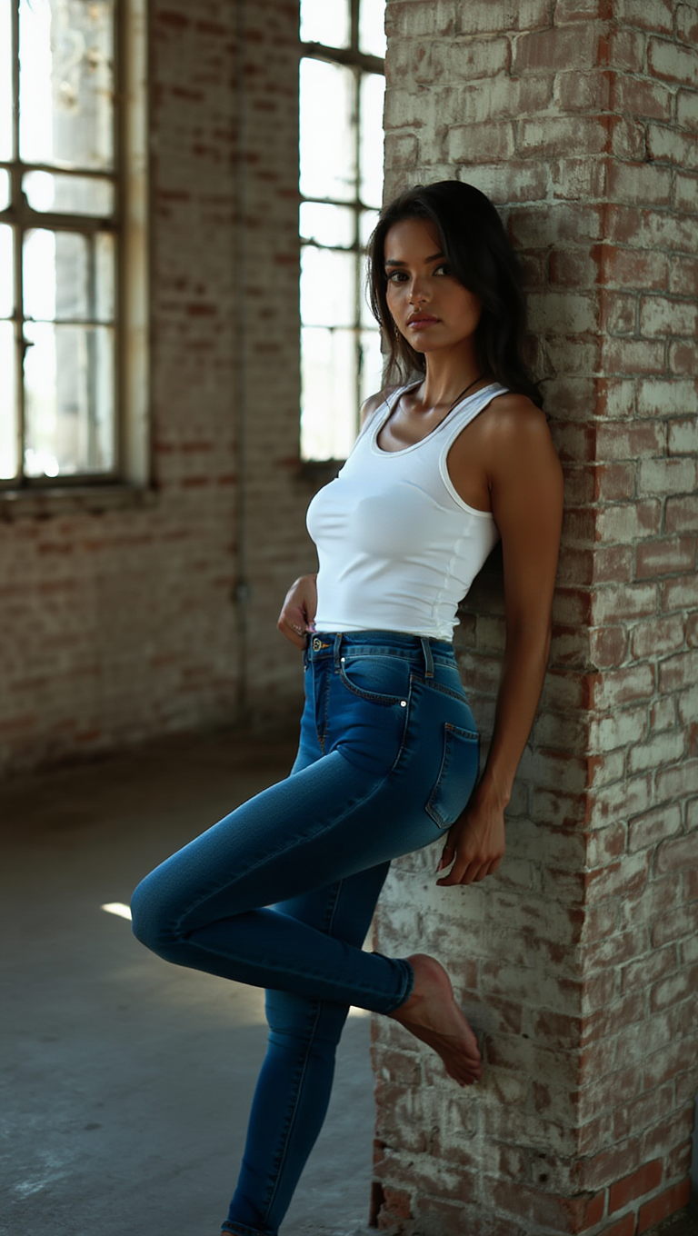 Natural Light White Lingerie Editorial in Urban Loft