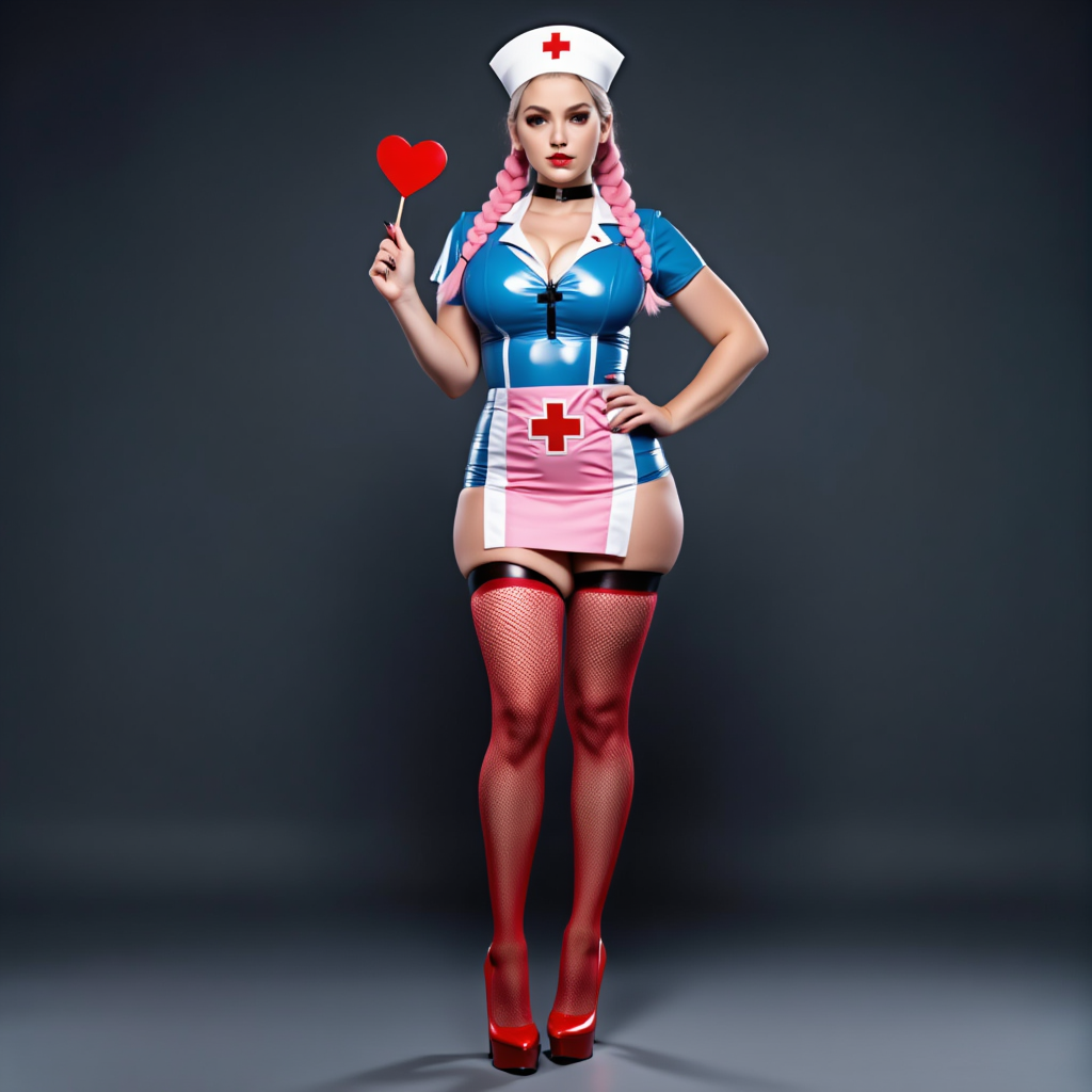Playful Retro Nurse Cosplay Editorial with Candy Pop Aesthetic