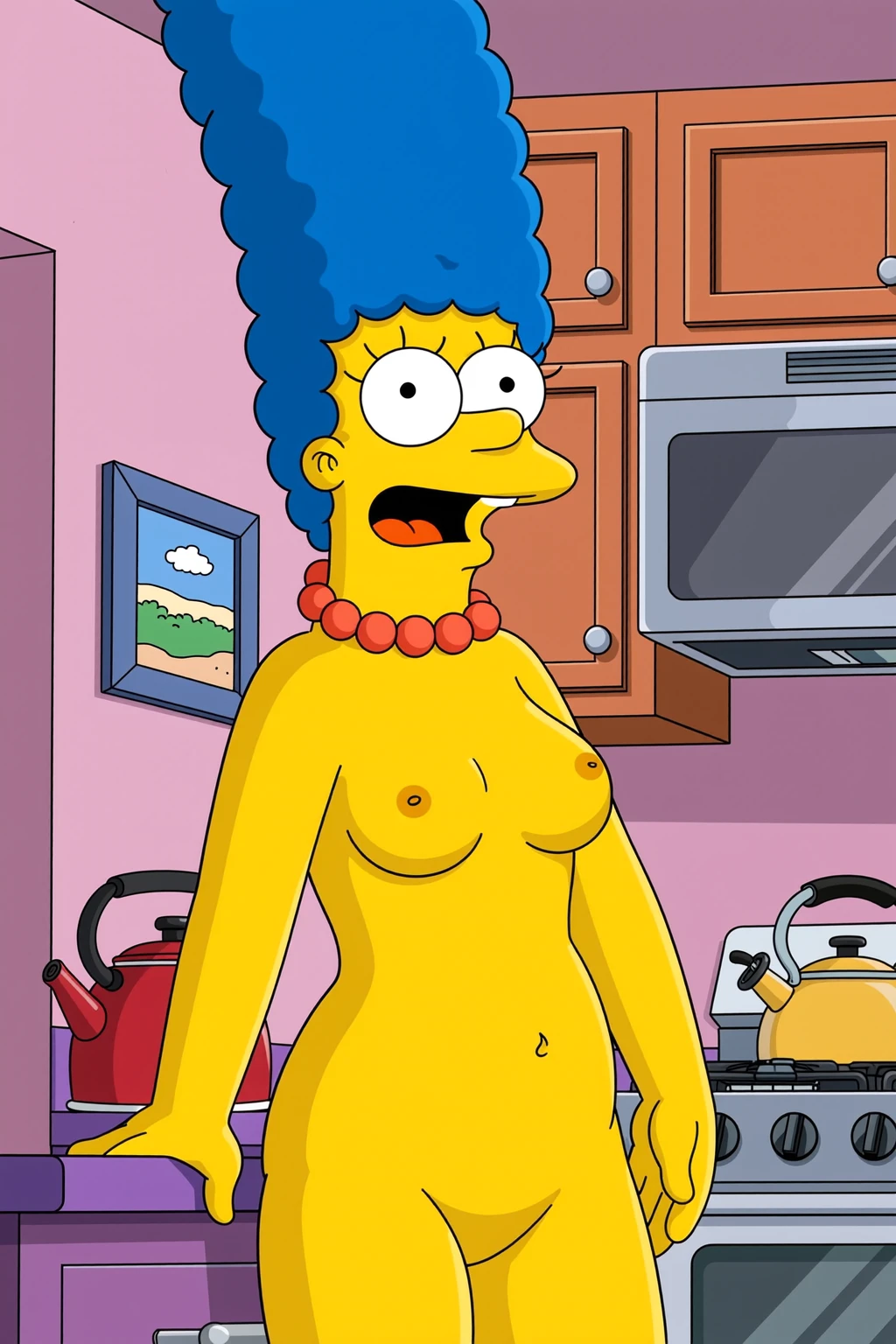 Nude Marge Simpson in Kitchen Surprise