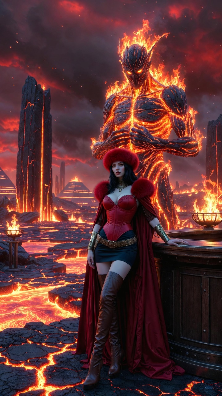 Infernal Queen and Her Living Fire Guardian