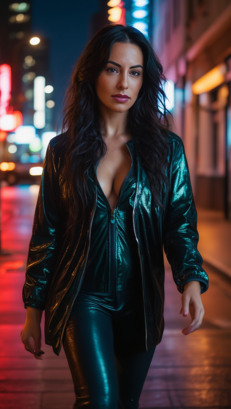 Neon Nights City Streets Leather Seduction