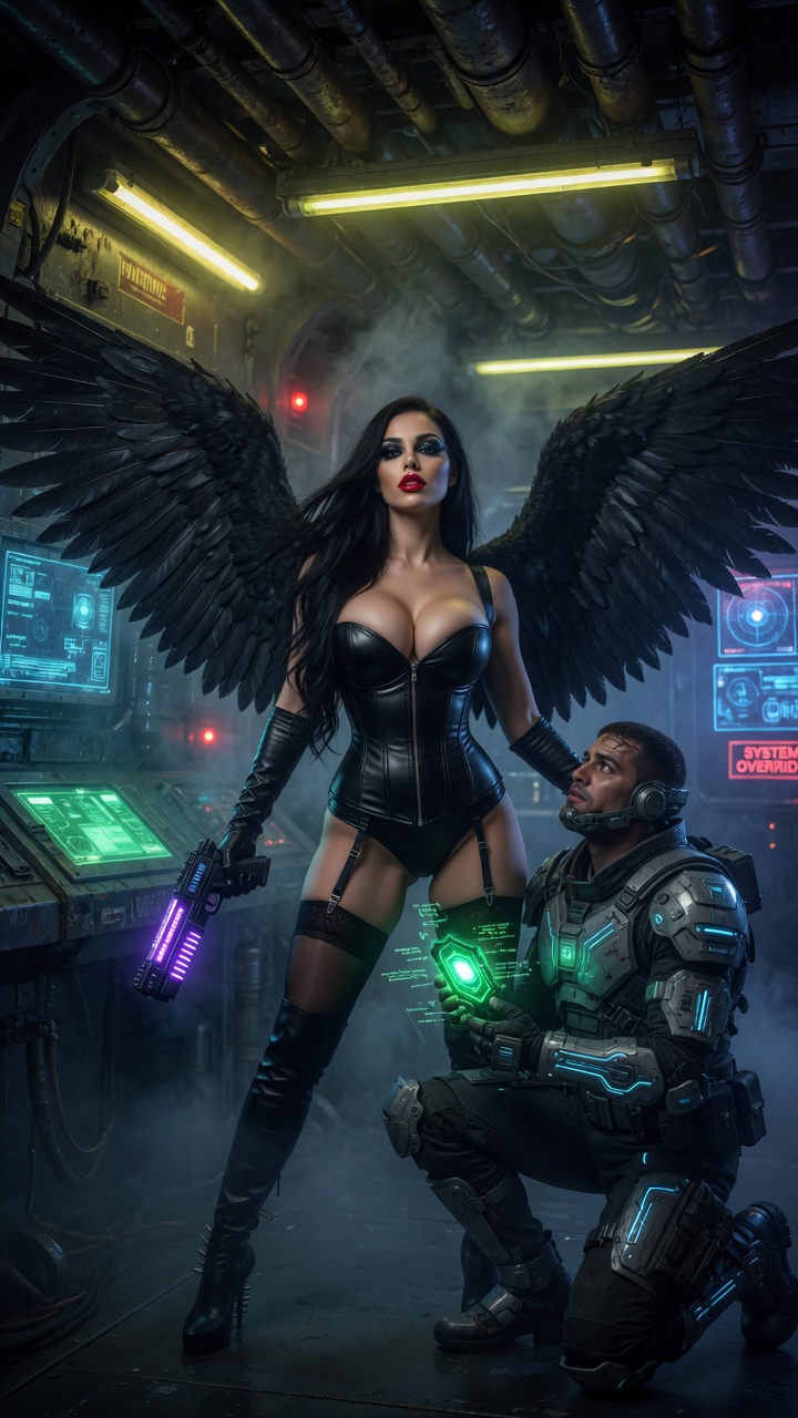 Dark Angel Dominates Armored Soldier