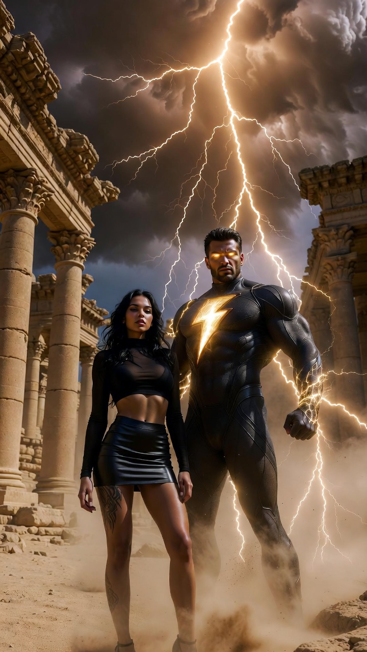 Lightning God and Dark Queen in Ancient Storm