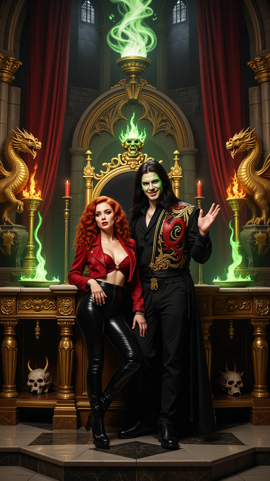 Dark Throne Chamber With Sorcerer And Fire Queen